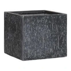 Raindrop Cube Planter - Anthracite -Garden Potted Plant Shop Raindrop Cube Planter Anthracite Small