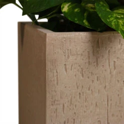 Raindrop Cube Planter - Stone -Garden Potted Plant Shop Raindrop Cube Planter Stone 30x30x27cm 2