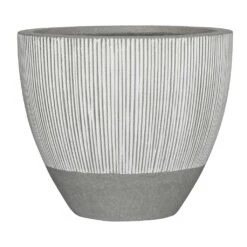 Jesslyn Plant Pot - Ridged White Stripe -Garden Potted Plant Shop Ridged Jesslyn Plant Pot White Stripe 51x43cm