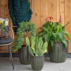 Scott Planters - Set Of 3 - Green 14 Scott Planters - Set Of 3 - Green -Garden Potted Plant Shop Scott Planters Set of 3 Green Lifestyle 02