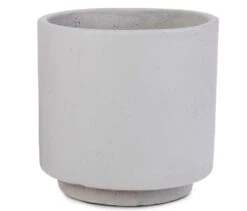 Vigo Plant Pot With Wooden Stand - Concrete Grey -Garden Potted Plant Shop Vigo Plant Pot with Wooden Stand Concrete Grey 19x29cm Pot